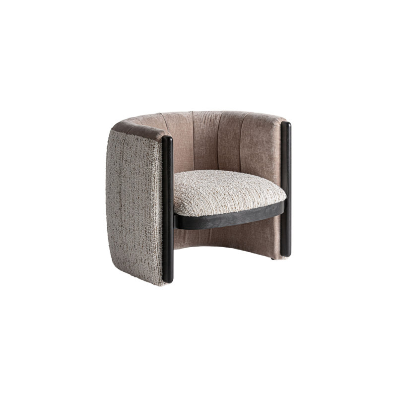 Fauteuil d'appoint Erbach, Noir, Brun