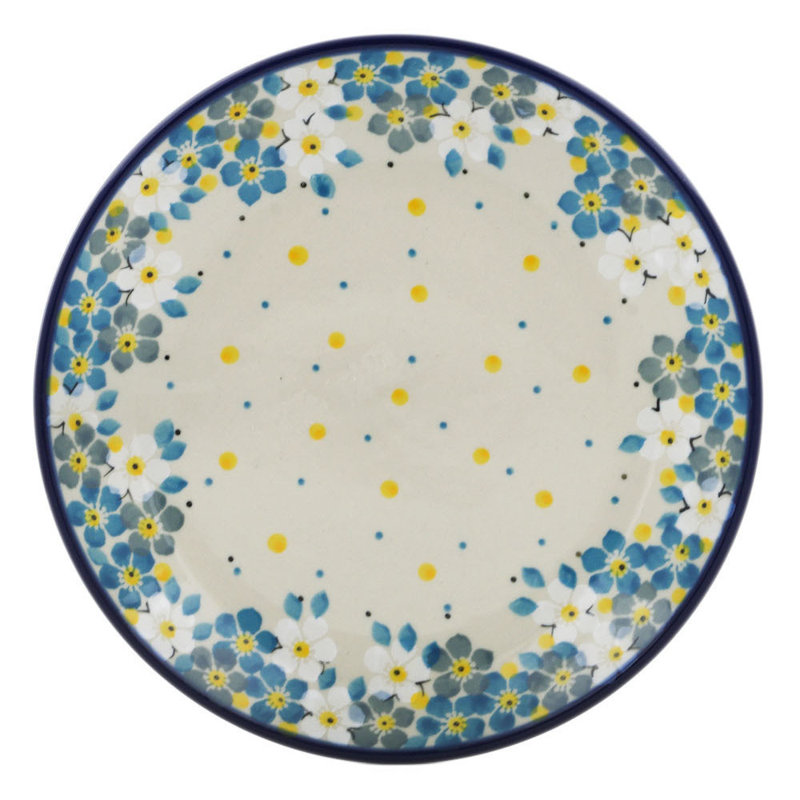 Fleurs sous l'assiette de poterie polie 8 "Starry Sky
