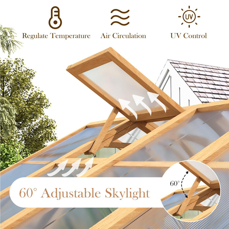 6X7 FT Wooden Greenhouse For Outdoors