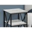 3 tables de bout avec stratifié gris et structure en métal noir pour une décoration de chambre à coucher élégante