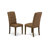 7 Piece Dining Table Set Consist of a Round Kitchen Table with Pedestal and 6 Brown Linen Fabric Parson Dining Room Chairs, Distressed Jacobean-1318675809