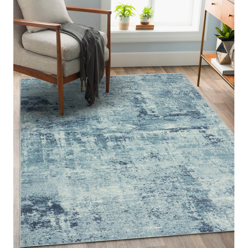 Tapis abstrait bleu, Rectangle 8 pi x 10 pi