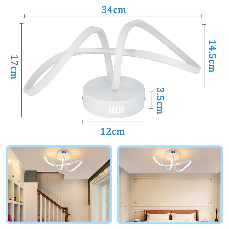 Darleane LED Flush Mount, White, matt
