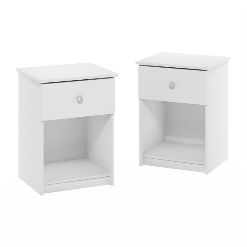 Agnello 17.72'' W Nightstand, White, Set of 2