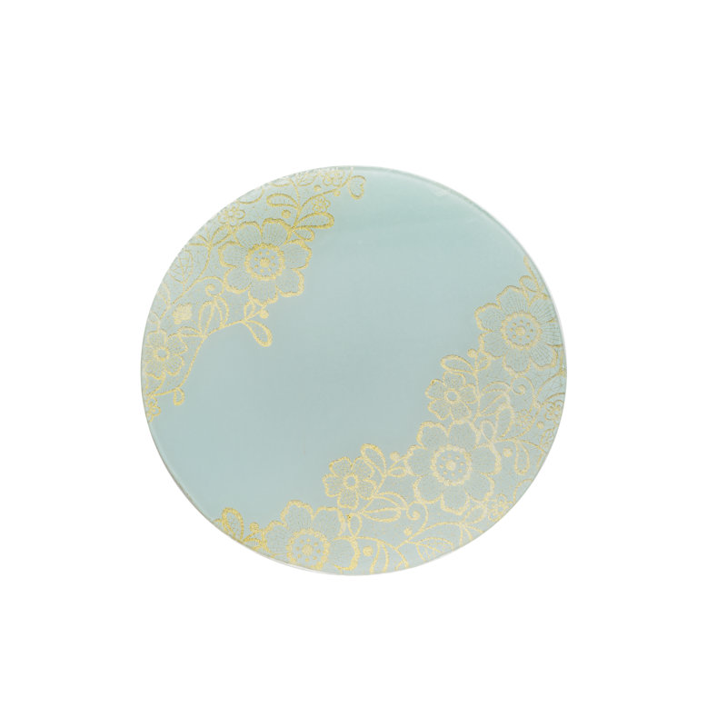 Gold And Gold Flower Glass Elegant Placemat