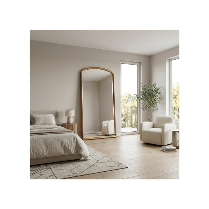Peach Modern & Contemporary Full Length Mirror, Gold