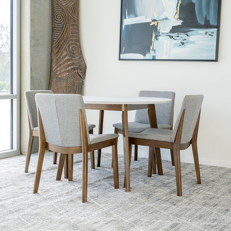 Ensemble repas pour 4 personnes Ailston, Gris clair