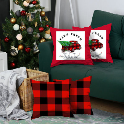 Christmas Square Printed Throw Pillow Covers (Set Of 4) -  Mike&Co. New York, SET4-712-3199-3201