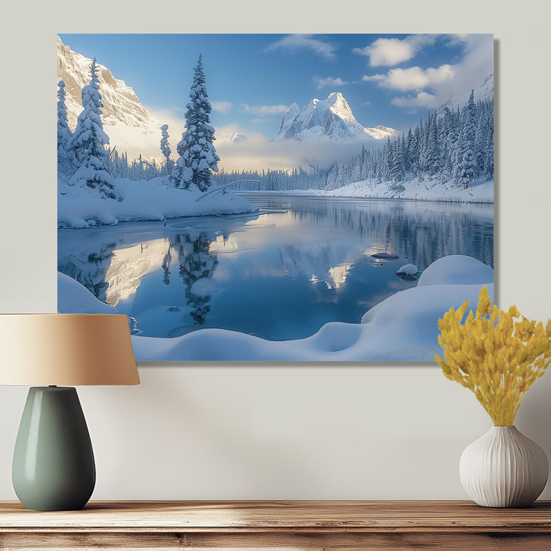 Chavira - art mural paysage d'hiver, Métal métal, H 12 po x l 20 po x P 1 po