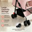 Foldable 4 Wheel Pet Stroller for Small Dogs and Cats Up to 28 lbs, Featuring Multi-Functional Tray, 2 Safety Leashes, Storage Basket and Breathable Mesh, Great for Daily Walk and Road Trips, Pink-135994218
