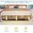 Metal  Bed Frame with LED Headboard and Footboard, Rustic Industrial Heavy Duty Wooden Platform Bed Frame with Under Bed Storage, Noise Free, No Box Spring Needed-488578640-488578655