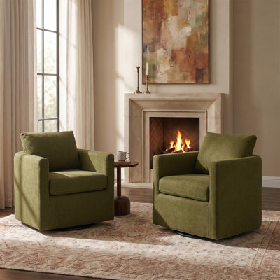 Fauteuil demi-tonneau pivotant de style moderne l 29 po Nicha