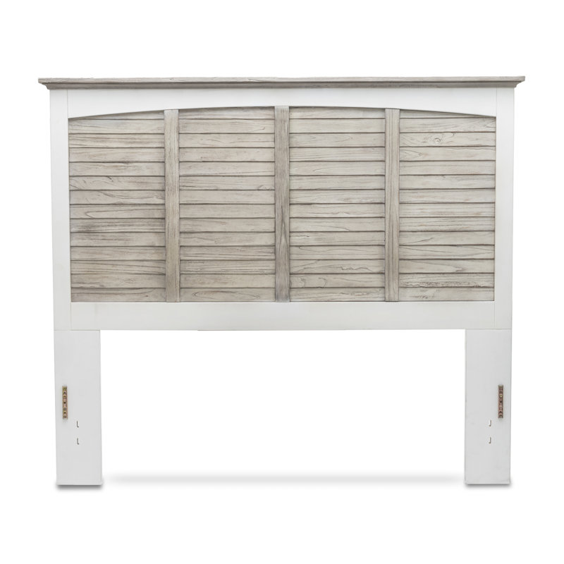Charteris - Solid Wood Headboard - Queen - Dapple Grey and Blanc Finish, Queen