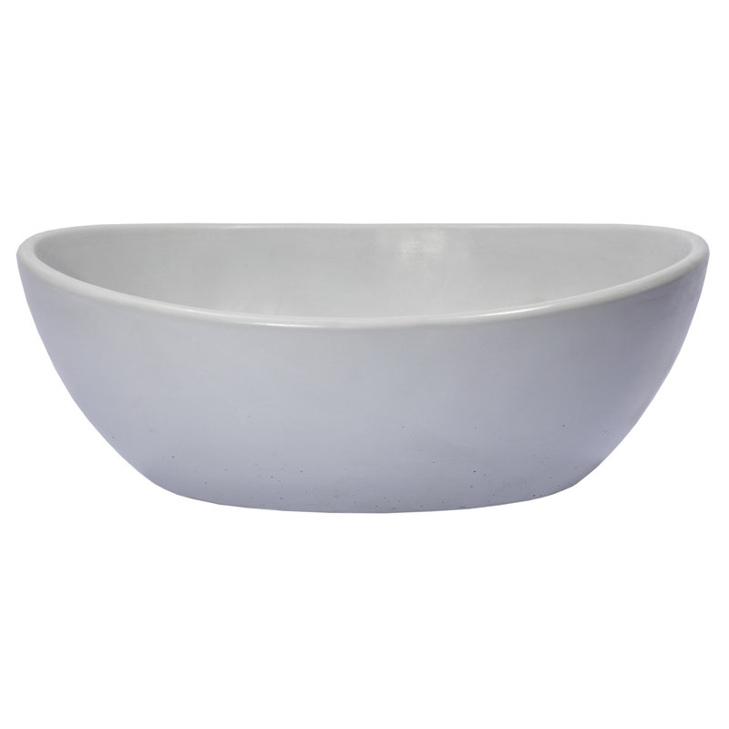 Eden Bath 13.4'' Concrete Oval Bathroom Sink, Light Earthen Gray