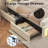 Full Upholstered Platform Bed with Vertical Block Design Headboard, 4 Sliding Storage Drawers，RGB LED Lights & Charging Station, Easy to Assemble, White-1793140884-1793140887
