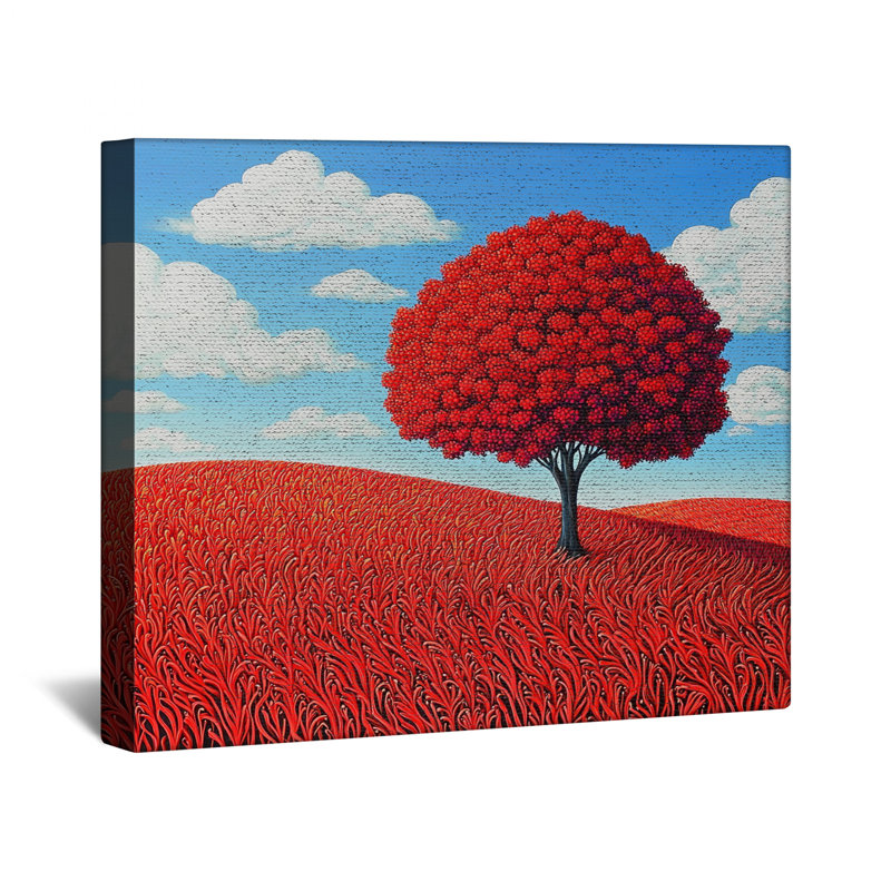 Décoration murale arbre toile tendue - paysage en plusieurs tailles, 16 po x 16 po