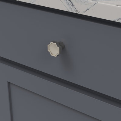 Monarch Collection Square Knob - 1-1/4" x 1-1/4" Cabinet Knob Satin Nickel - Transitional Hardware for Drawers & Cabinets