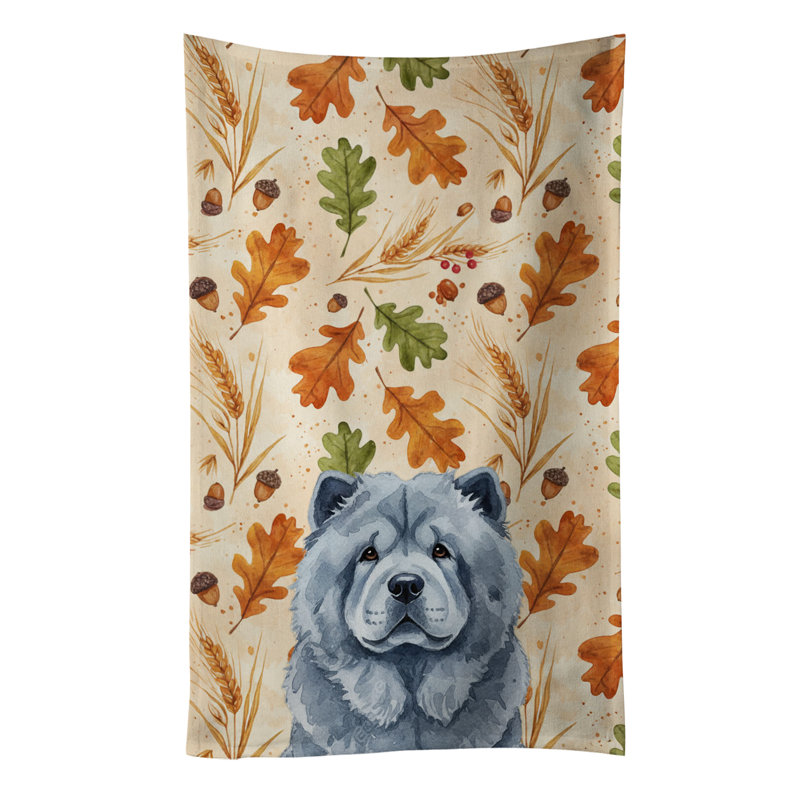 Blue Chow Chow Heirloom Fall Kitchen Towel, Blue Chow Chow