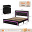 Structure de lit plateforme tapissier avec lumières DEL et ensemble de chambre à coucher avec tables de chevet à DEL assorties-1648181520-1648181532