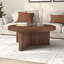 36" Wide Round Coffee Table with Fluted Base — Satin Walnut Scandinavian MDF Centre Table for Living Room | Holm-690300347-715092813