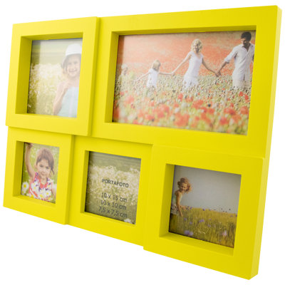 11.75" Yellow Multi-Sized Puzzled Collage Picture Frame