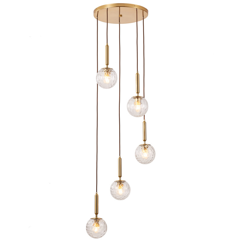 Texel 5 - Light Brushed Brass Pendant