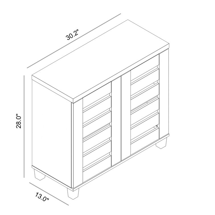 Lismore 12 Pair Shoe Storage Cabinet