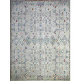 Transitional Hand Knotted Wool Moroccan Area Rug in Gray