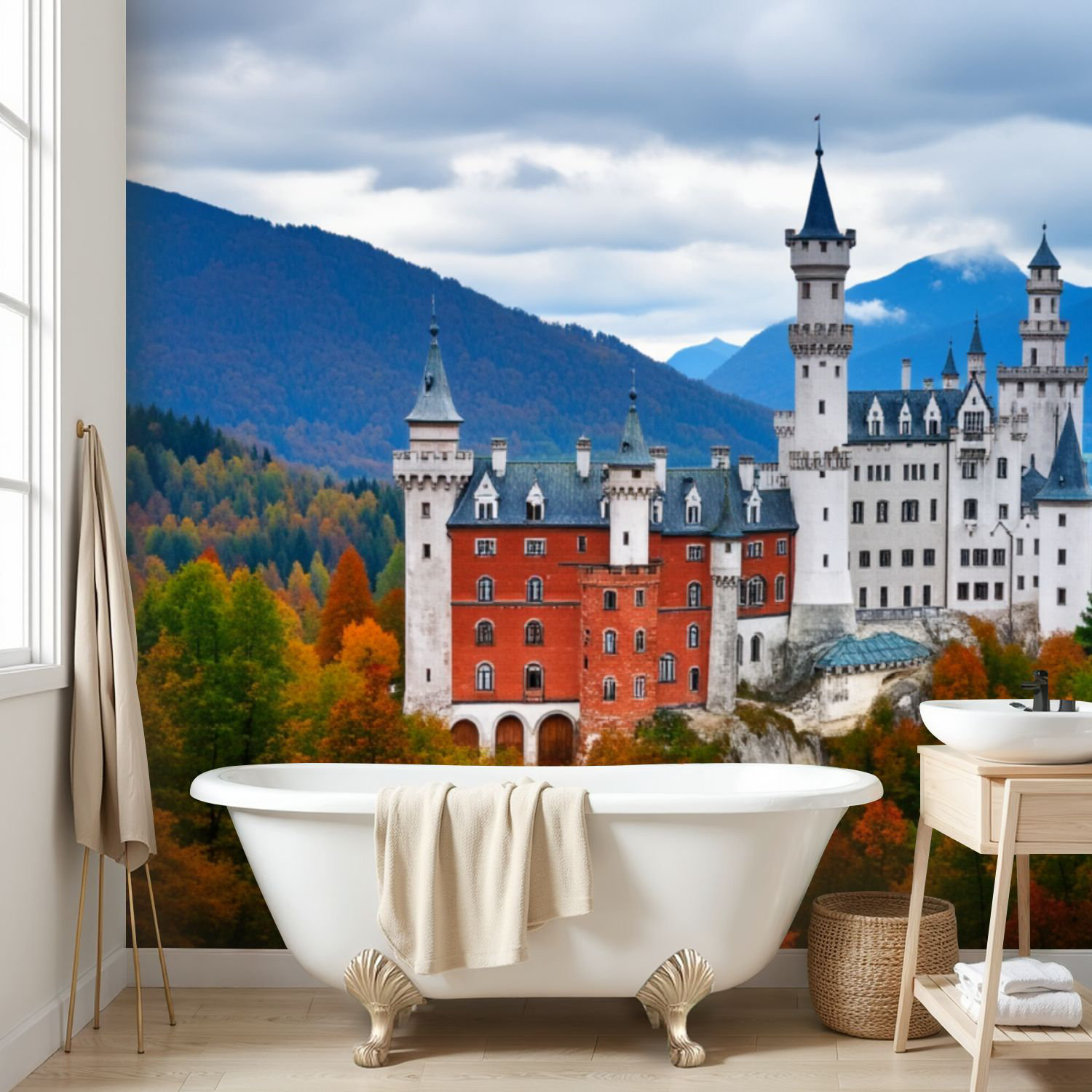 Latitude Run® Wall Mural Peel and Stick Wallpaper neuschwanstein castle ...