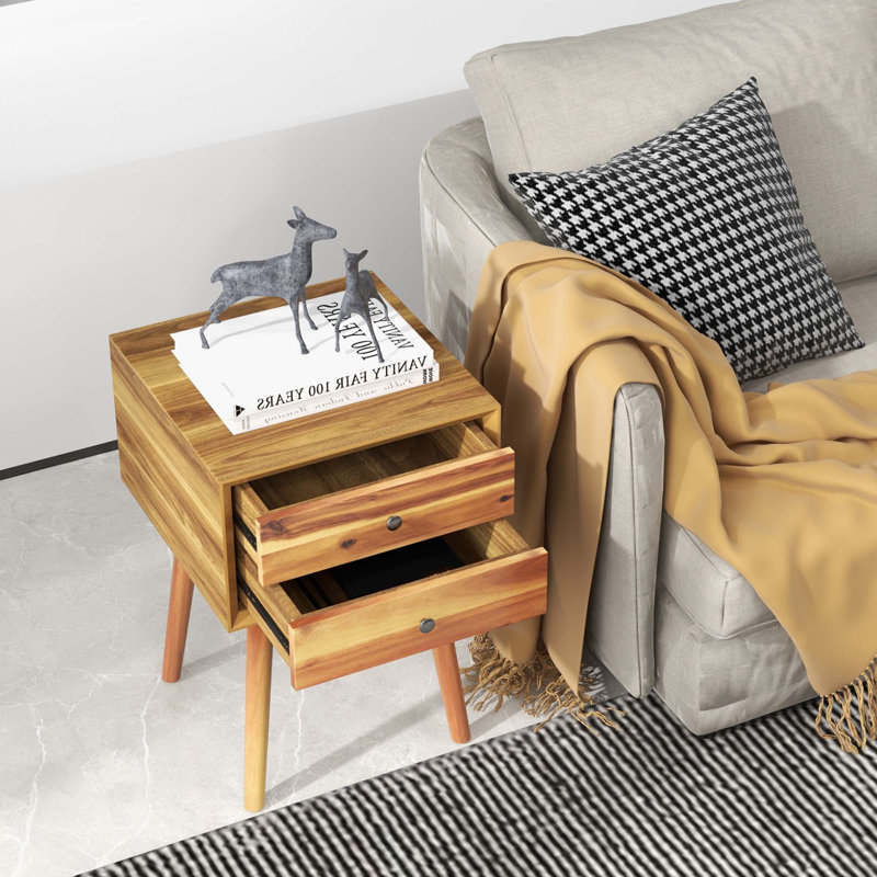 2 - Drawer End Table, Walnut