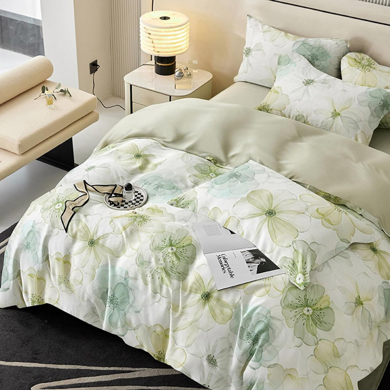  Ensemble de literie floral, Housse de couette pour très grand lit et 2 taies