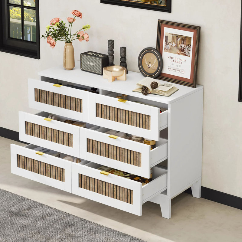 Commode à 6 tiroirs, Blanc
