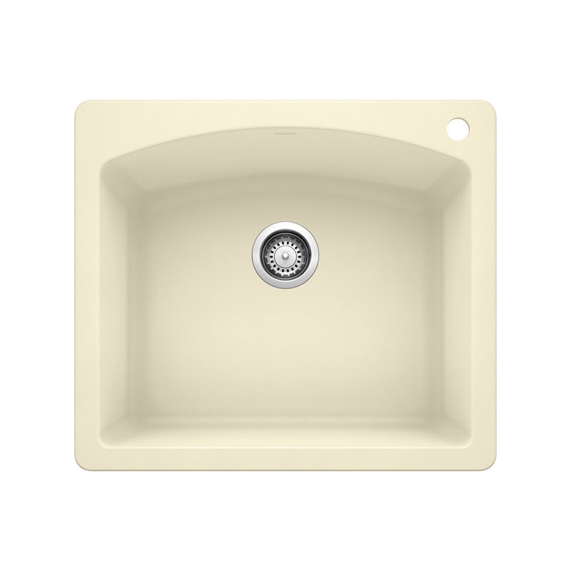 Diamond SILGRANIT 25" Single Bowl Dual Mount Kitchen Sink, Anthracite, 1 hole