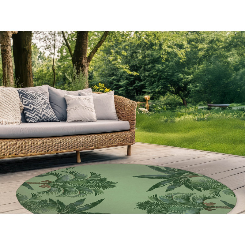 In the Jungle Outdoor Area Rug, Round 5'