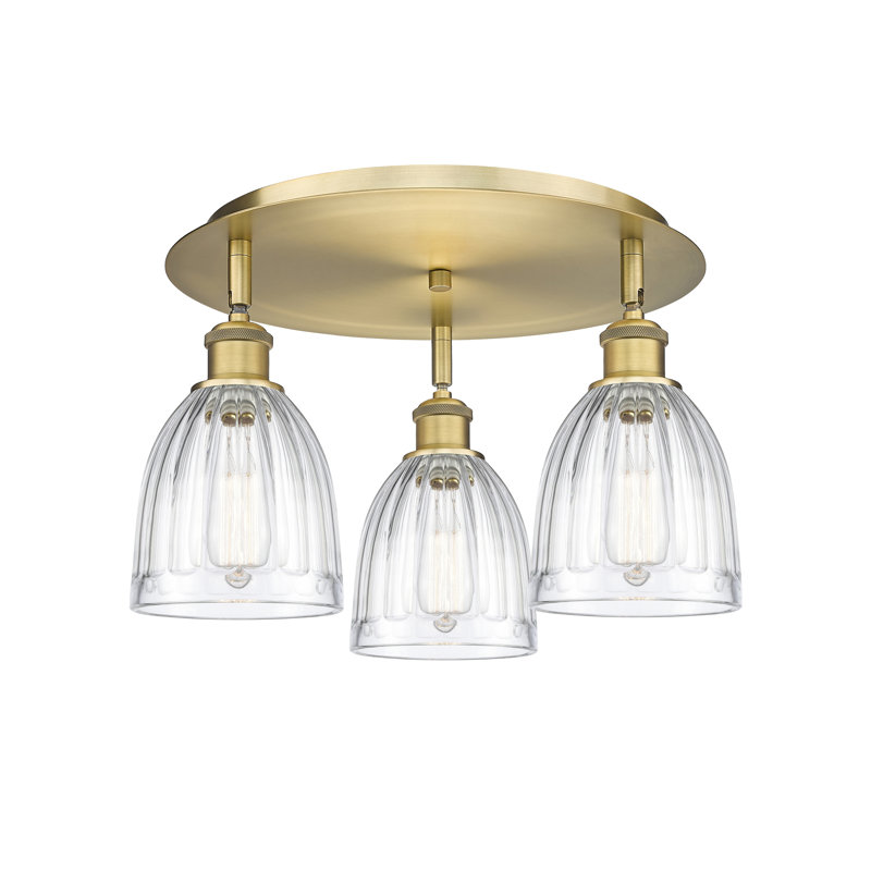 Plafonnier Brookfield, Transparent, Laiton brossé