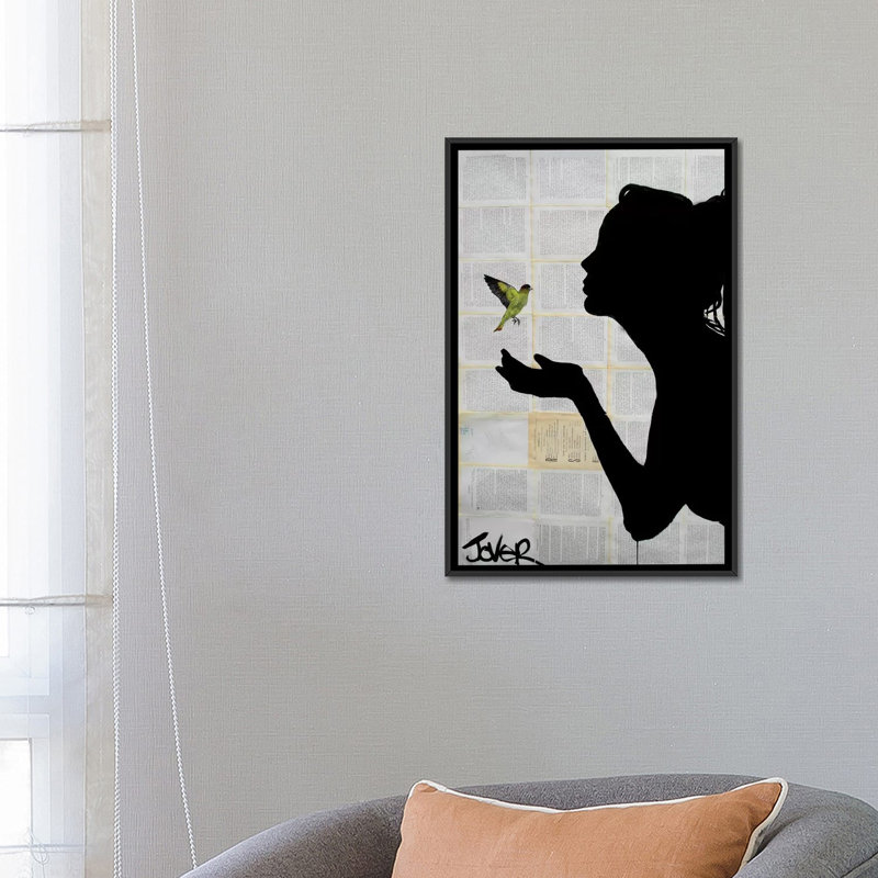 « freedom », reproduction d’art sur toile tendue, H 26 po x l 18 po x P 1,5 po, Toile avec cadre noir, Pas de tapis