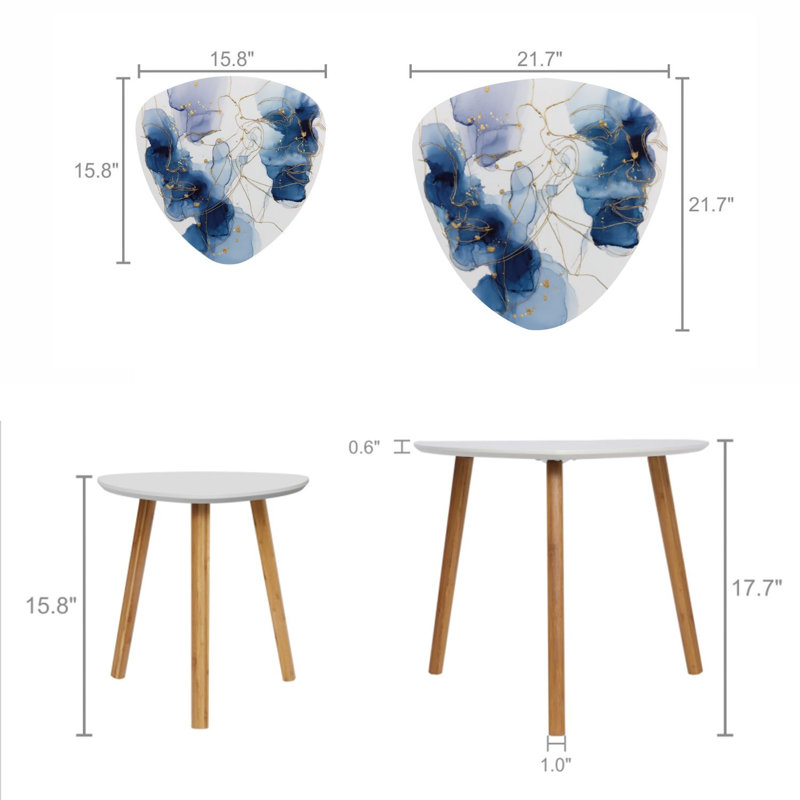 Ensemble de 2 tables basses gigognes Triangle Nesting, Indigo