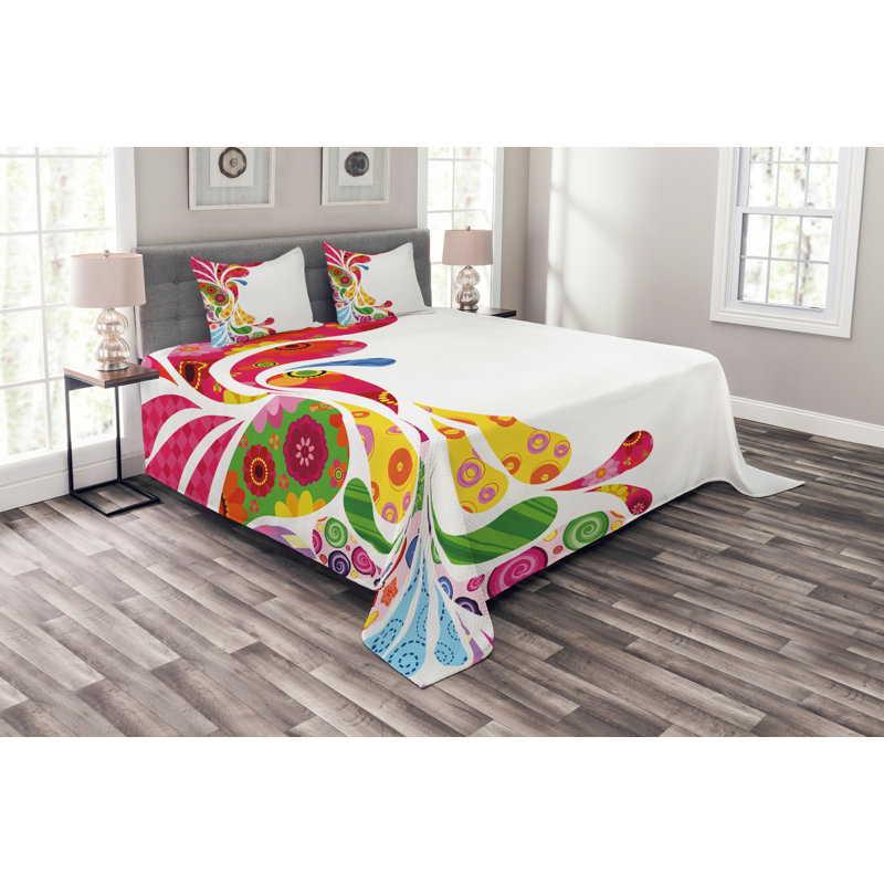 Chyna White Microfibre Bedspread, 220 x 264 cm