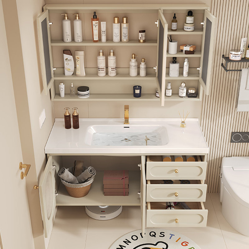 Modern light luxury vanitie bathroom cabinet, Beige