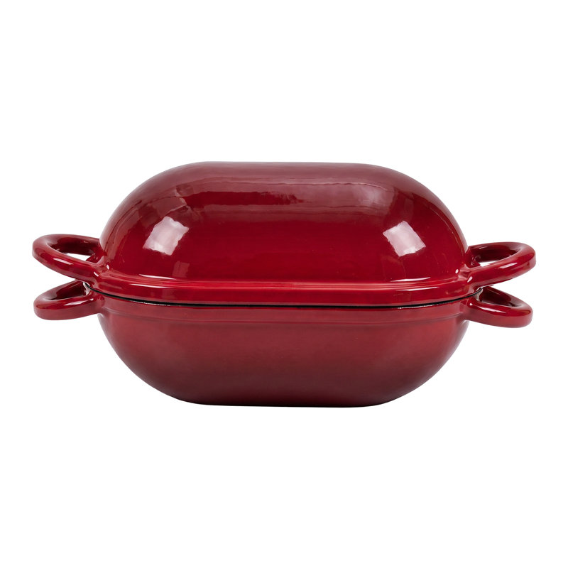 Living and Home Non-Stick Cast Iron Stainless Steel Stock Pot, Orange
