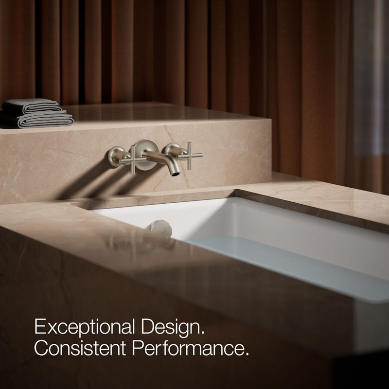 Purist® Deck- or Wall-Mount High-Flow Bath Valve Trim with Cross Handle, Vibrant Brushed Nickel
