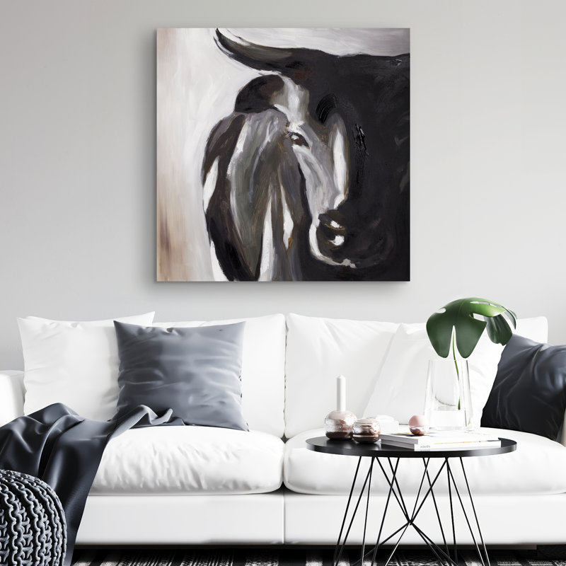 Bull head closeup - 32"x32" art on canvas