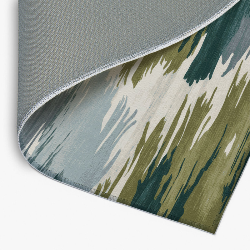 Tapis intérieur et extérieur brun Watercolor, Rectangulaire 2 pi x 3 pi