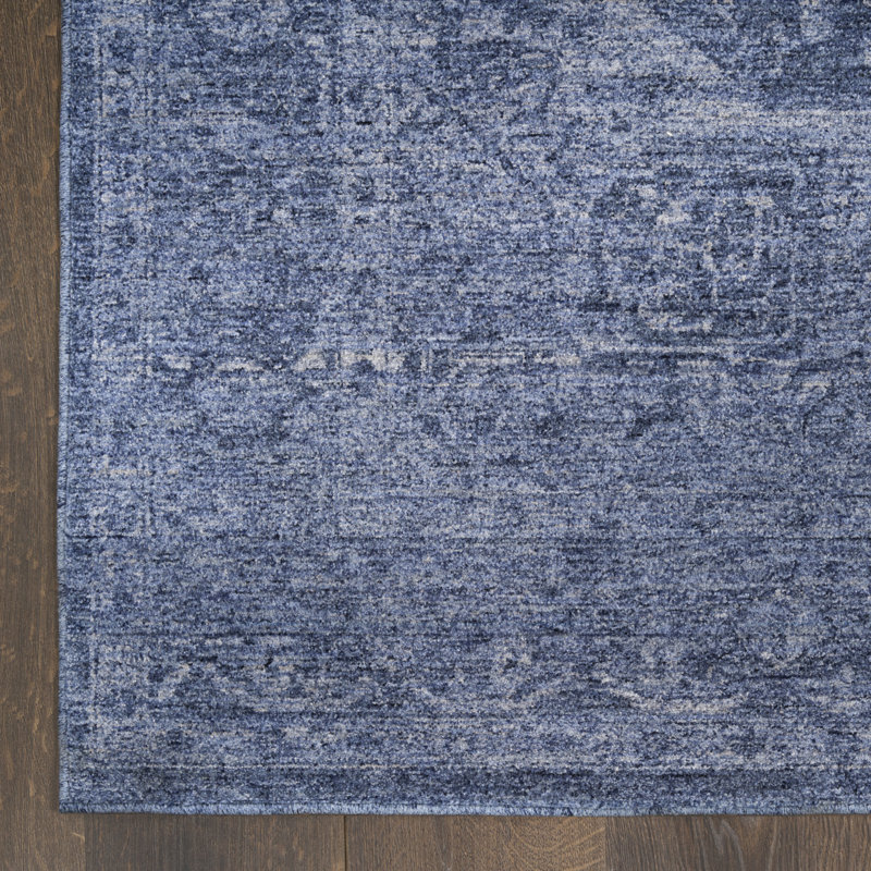 DKNY Pure Shades 5'3" x 7'8" Blue Vintage Indoor Rug, Rectangle 5'3" x 7'8"