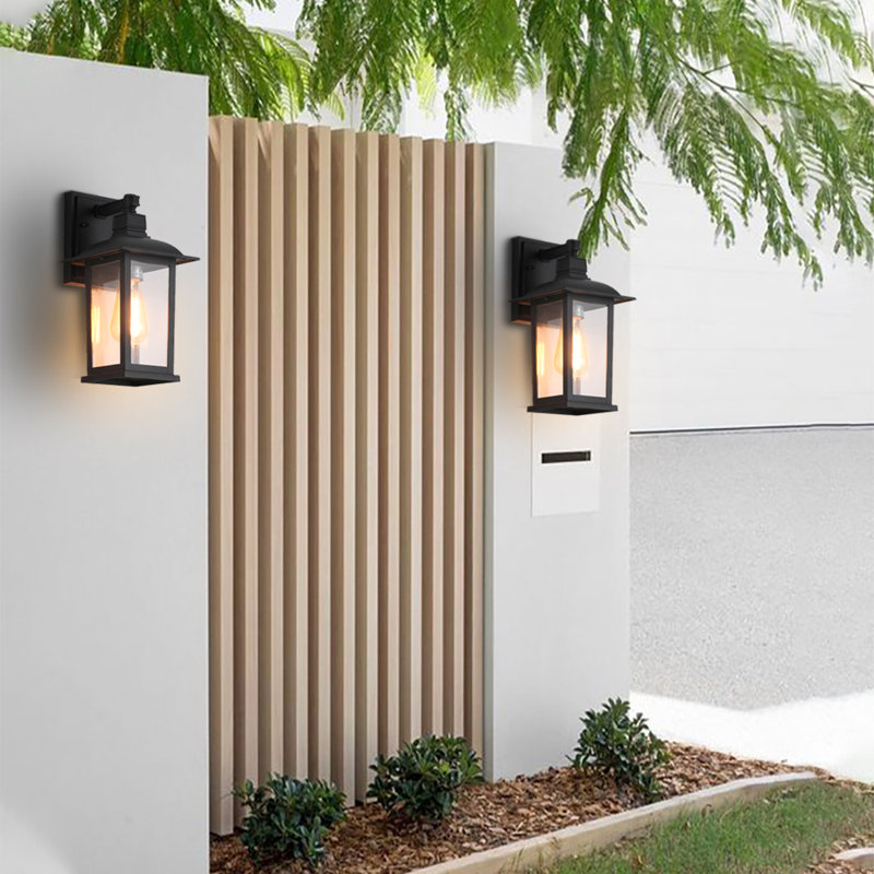 Bostock Modern 13.4"Aluminum Outdoor Wall Lantern Weatherproof