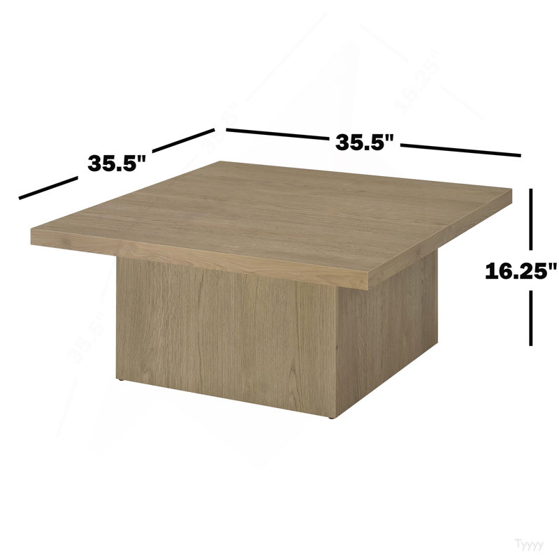 Table basse carrée en bois d'ingénierie, café au lait, Brun