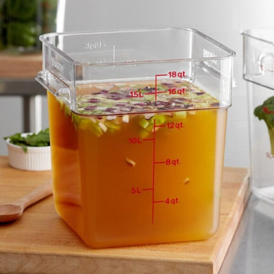 Cambro Camsquares Classic 6 Qt Clear Polycarbonate Food Storage Container – NSF Certified, Stackable, Durable For Commercial Kitchens