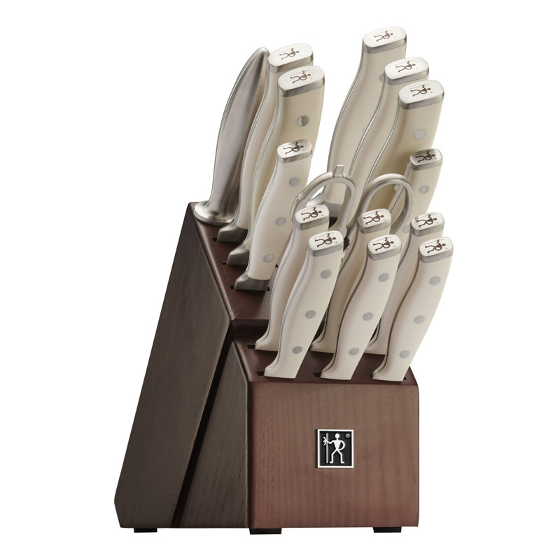 Henckels Forged Accent 16-Pc Knife Block Set, White Handles