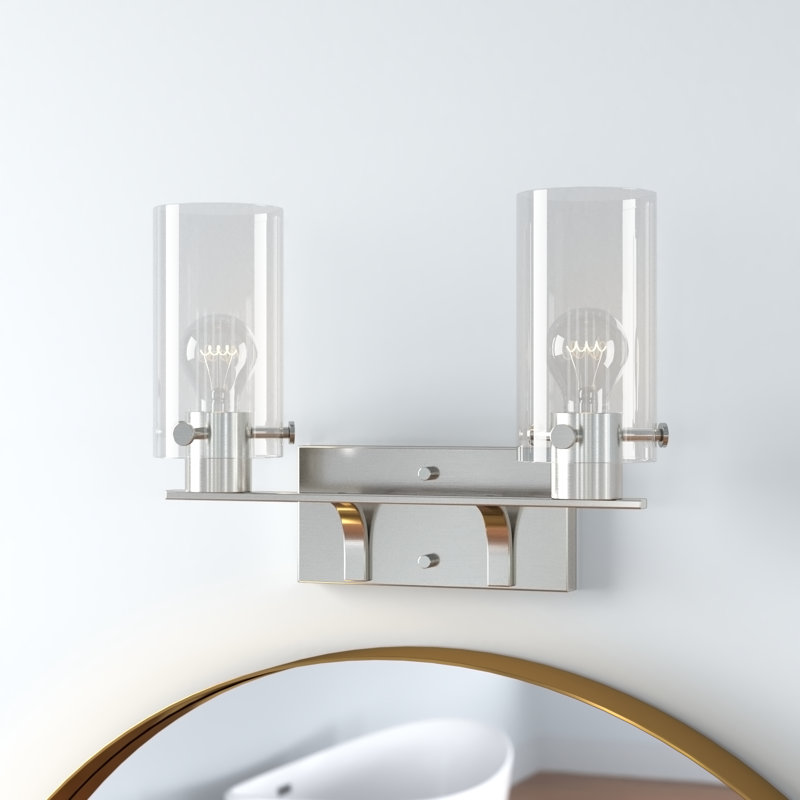 Éclairage pour salle de bain 2 lumières à intensité variable Barines, Nickel brossé