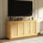 64" Modern Rattan TV Stand With Shelves